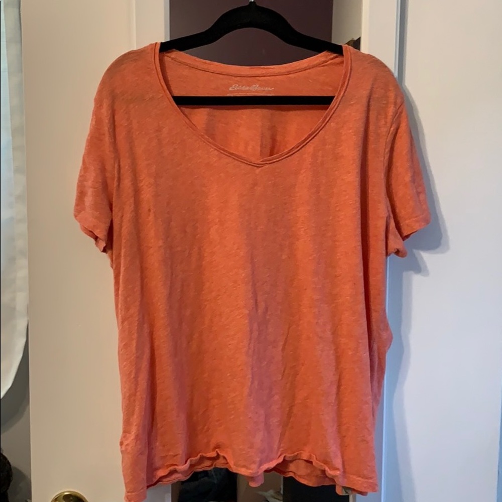 Eddie Bauer 2XL Coral V Neck Shirt